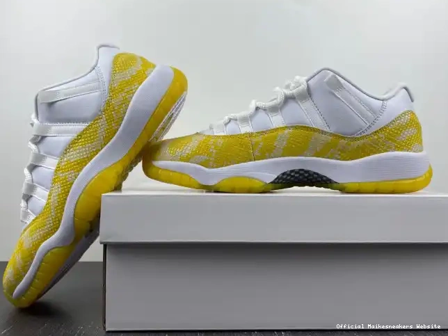 Official Maikesneakers AH7860-107 11 Yellow WMNS Jordan Low Air Snakeskin 0526